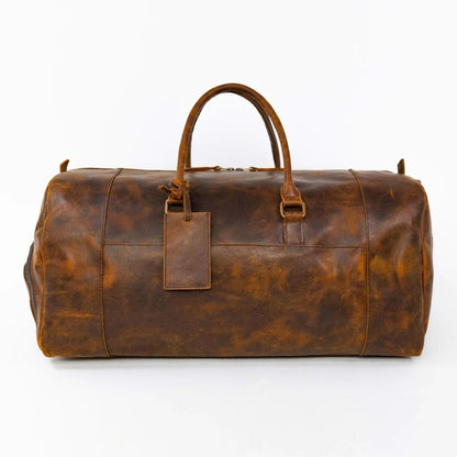 Handmade Leather Duffel Travel Bag