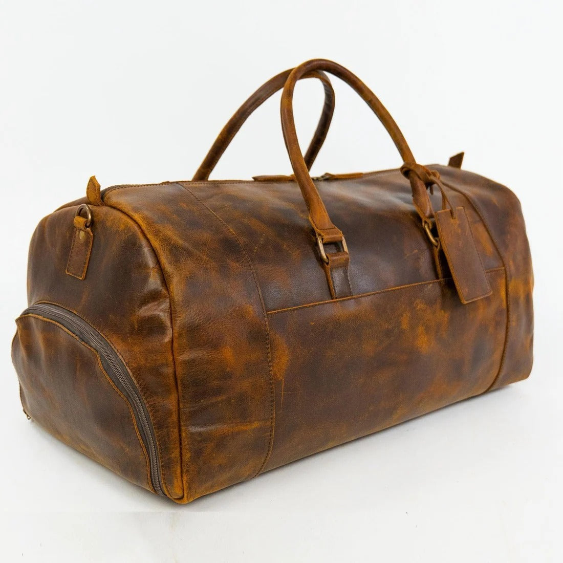 Handmade Leather Duffel Travel Bag